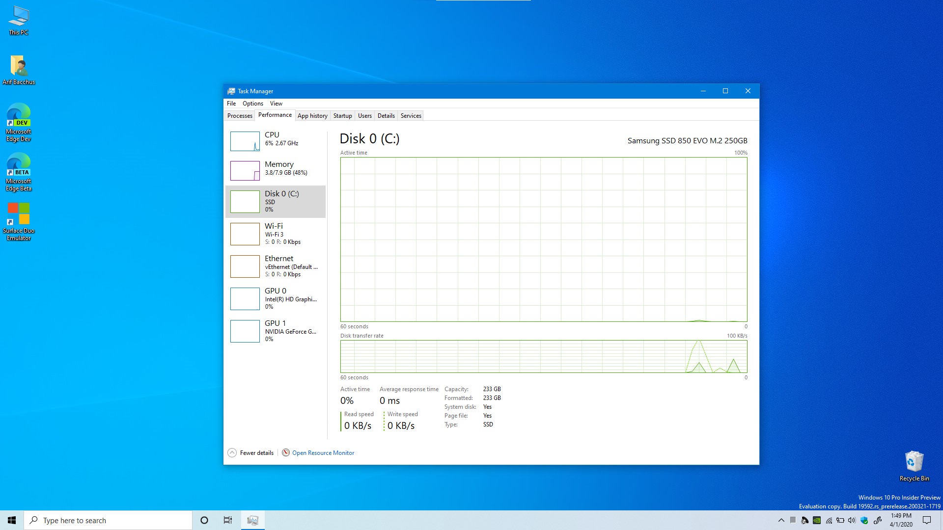 windows 10 may 2020 update review 20h1 ssd type