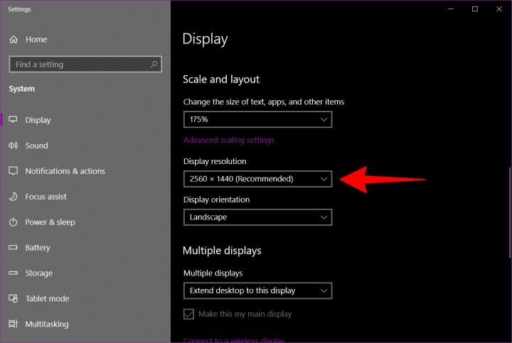 Windows 10 Change Display Resolution.