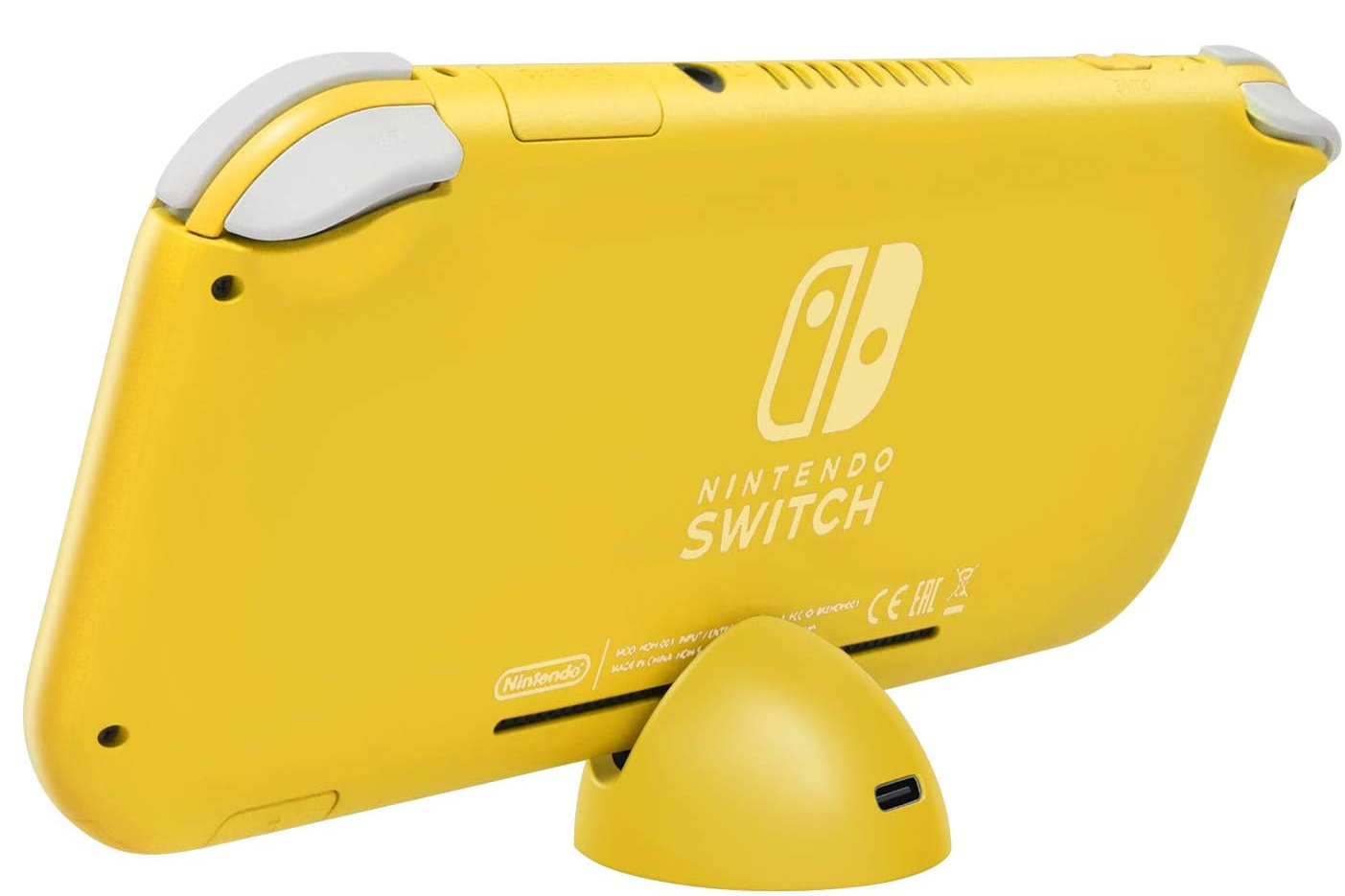 Back view of a yellow Meneea Switch Lite Docking Station.