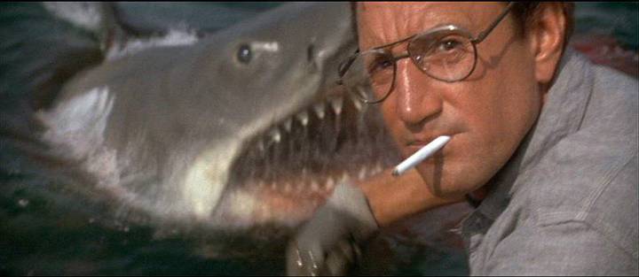 Roy Scheider dans une scène de Jaws.