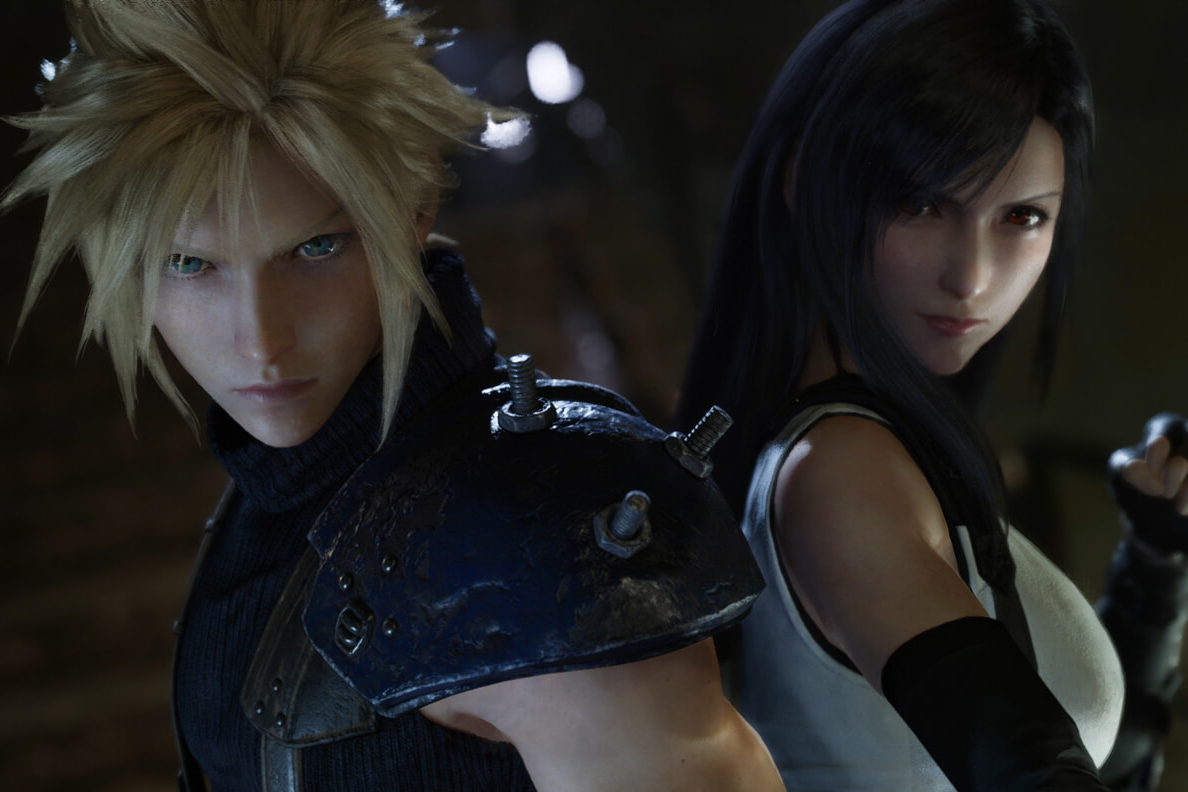 Cloud and Tifa in Final Fantasy VII Remake.