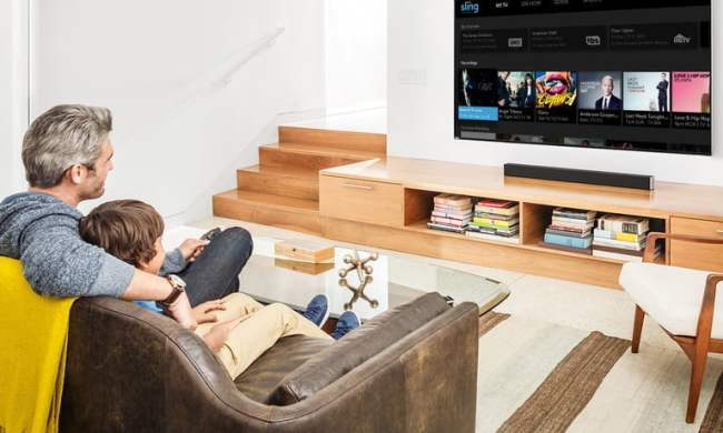 A family using Sling TV.
