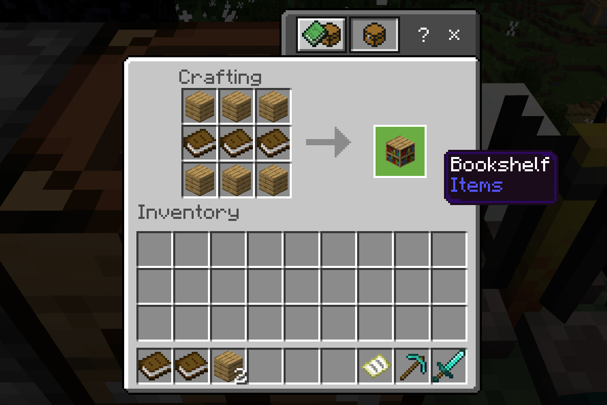 Minecraft Create Bookshelf