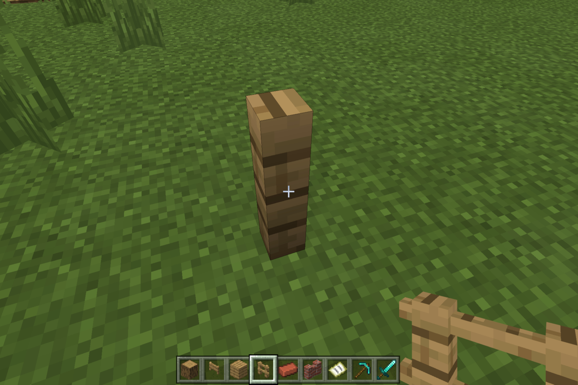 Minecraft Place First Fence Post