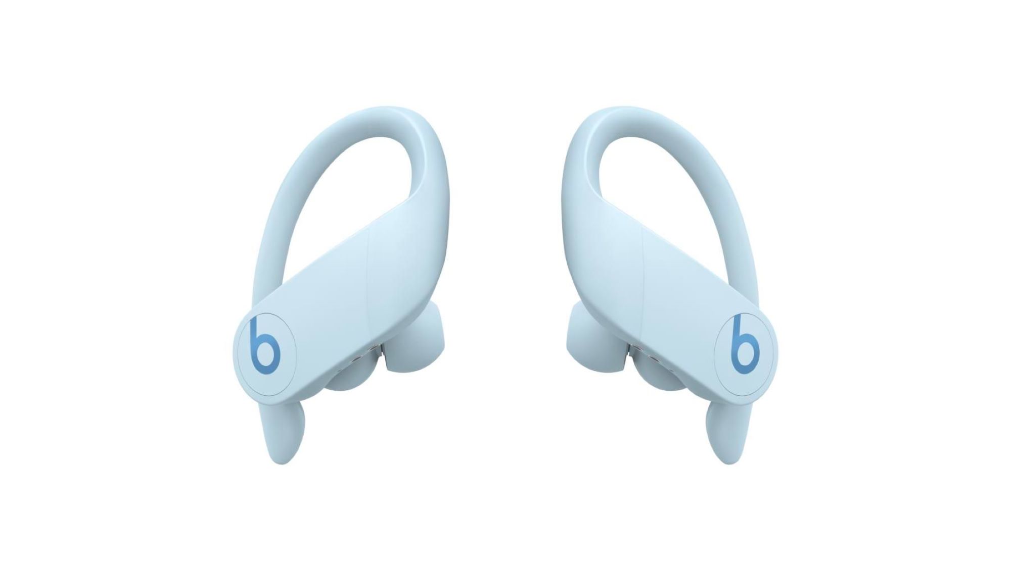 The Beats Powerbeats Pro wireless earbuds in glacier blue.