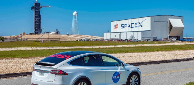 spacexs historic mission will begin in a tesla model x spacex  nasa