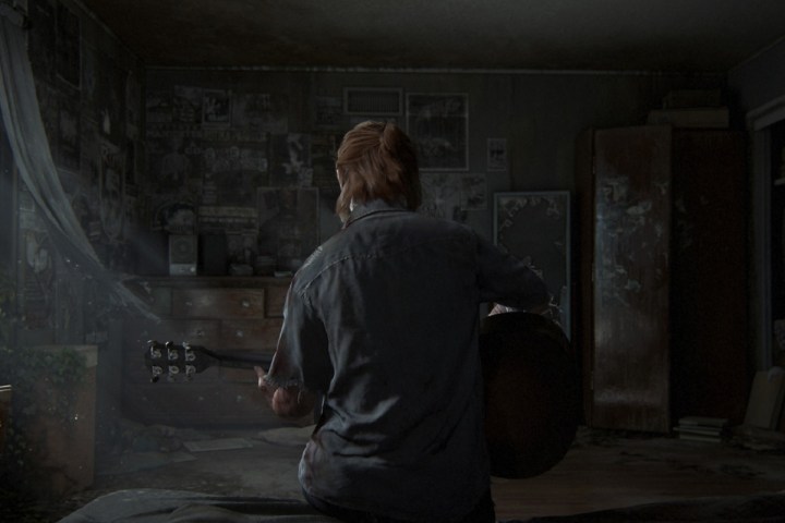 Ellie com guitarra em The Last of Us Part 2