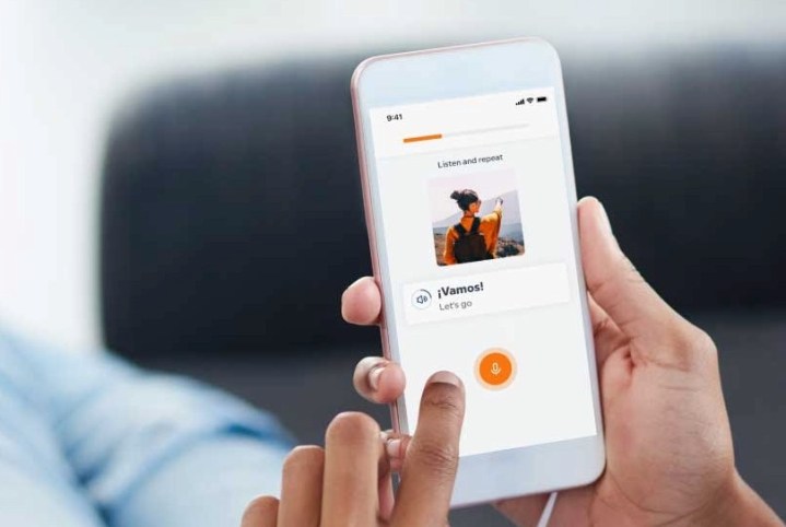 A person using the Babbel app on their smartphone.