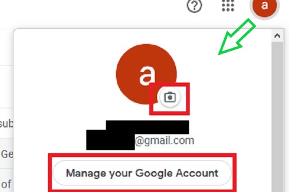 Gmail profile photo change step 1
