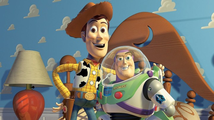 Buzz and Woody in Toy Story.