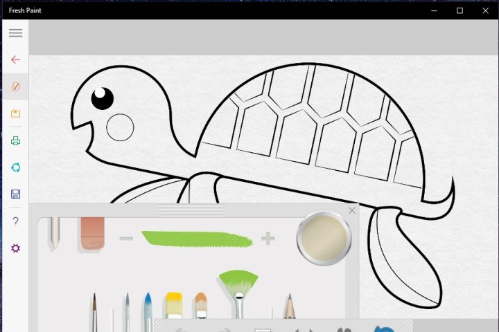 Fresh Paint app user interface in the middle of working on a drawing.