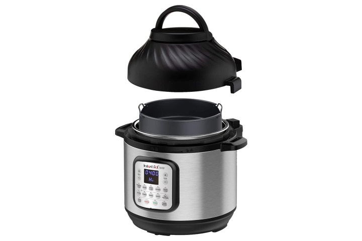 Instant Pot 8-Quart Crisp Multi-Cooker + Air Fryer on a white background.