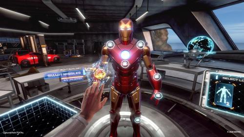 Changing suits in Iron Man VR.