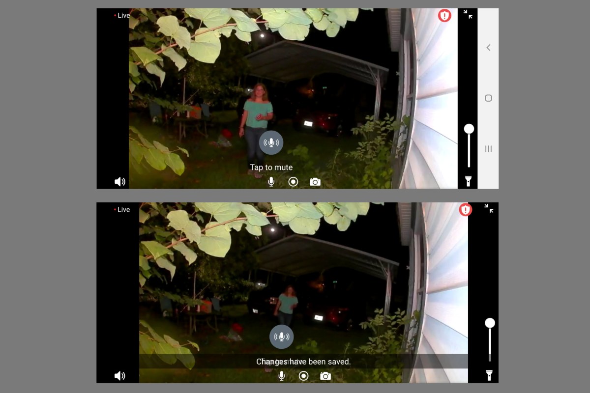 Arlo Essential night vision video screenshots