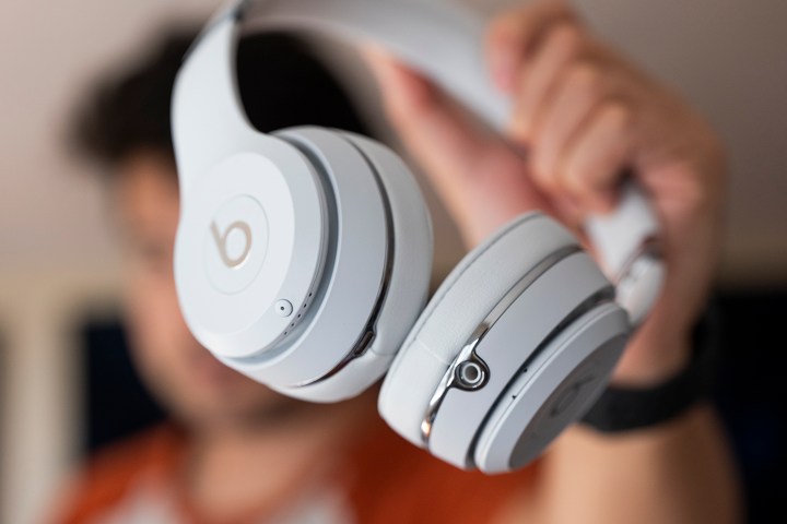 The white version of the Beats Solo3 wireless headphones.