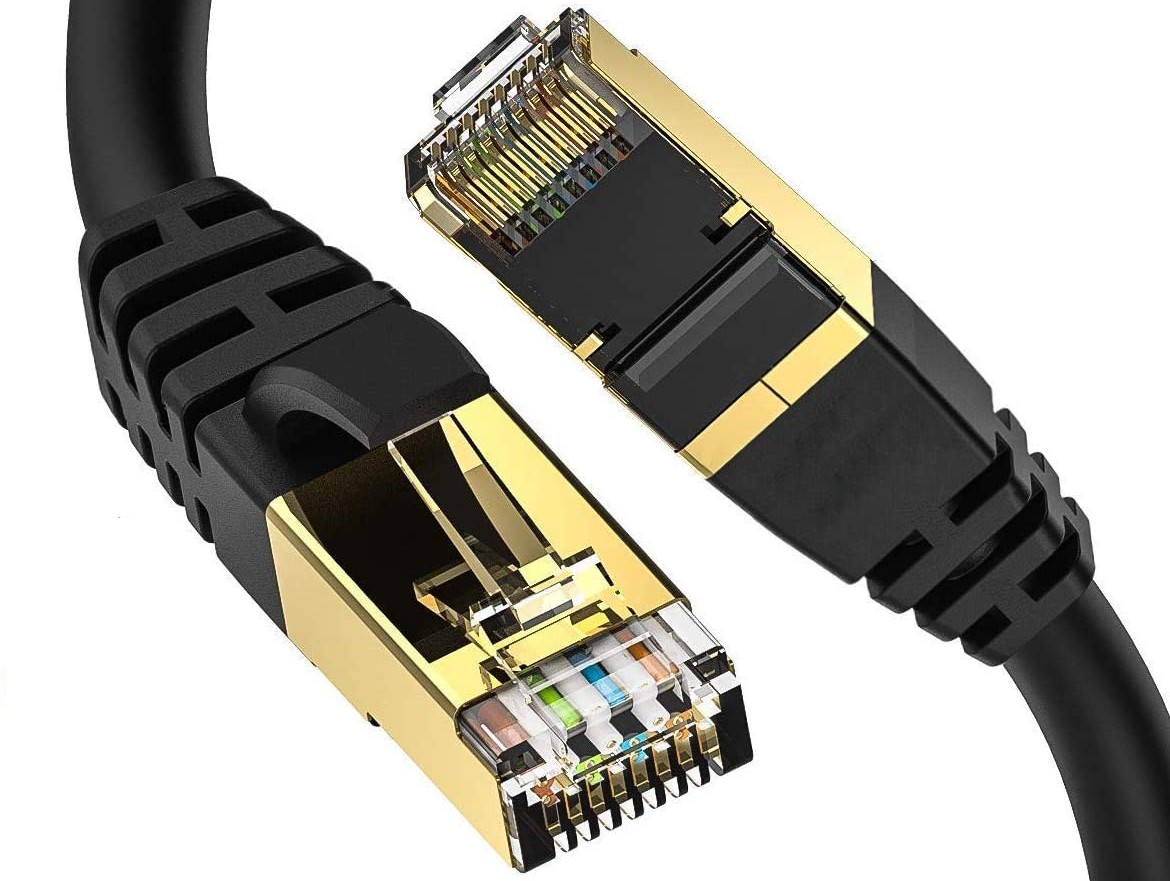 RJ45 Network Ethernet Gold Plated Cat7 Flat Ultra Thin Cable LAN Lead 1M-20M LOT 