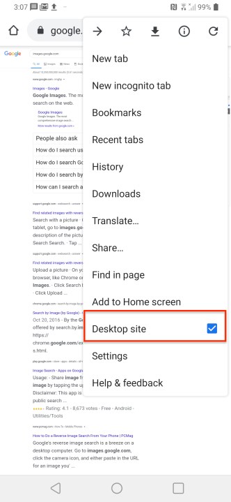 How to reverse search an image in Android.