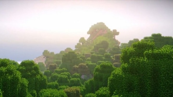 Minecraft foggy hills.