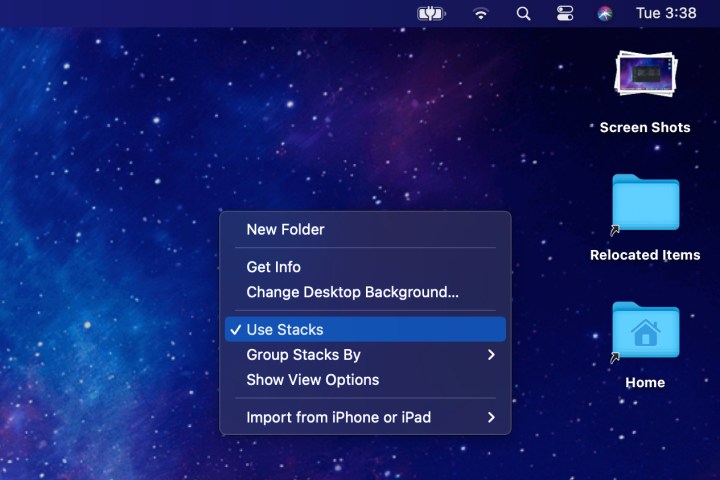 Stacks helps clean up your MacOS Desktop.