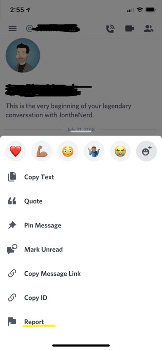 Report discord iOS