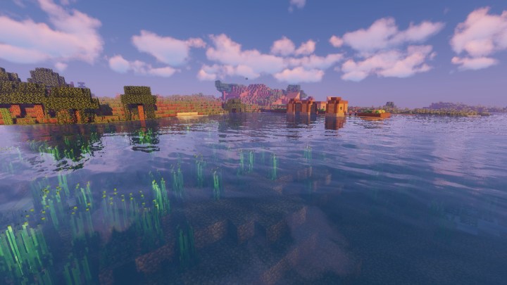 Minecraft from the water.