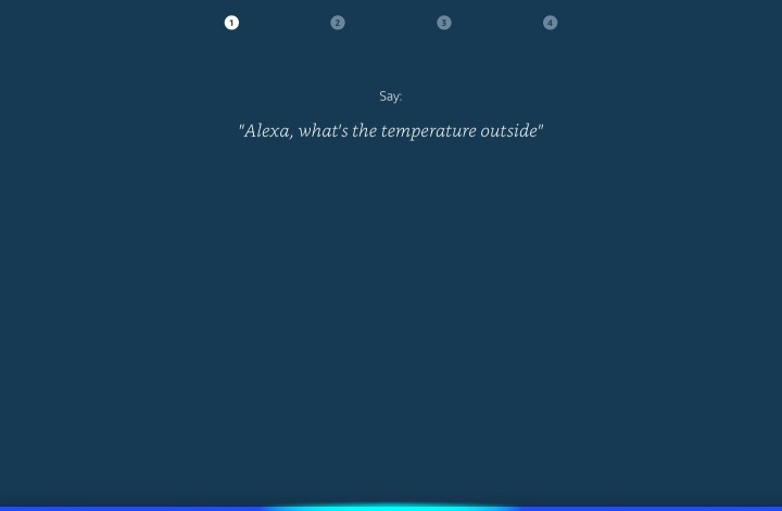 Sample Alexa prompt screen. 