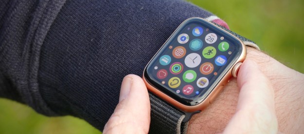 The screen of the Apple Watch SE showing its apps.