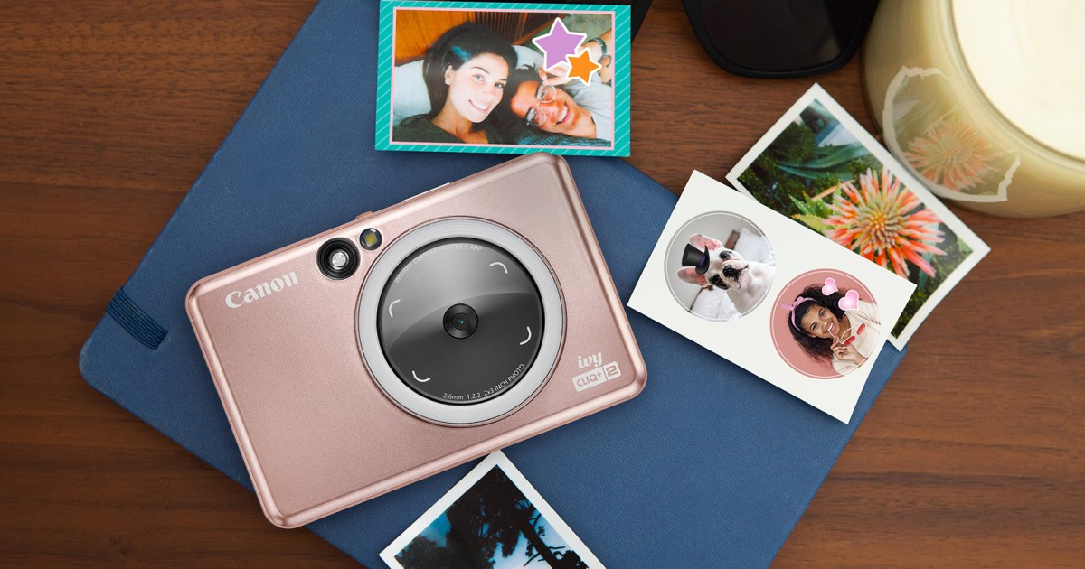 Canon IVY Mini Photo Printer - Rose Gold with Canon ZINK Pre-Cut Circle  Sticker Paper (20 Sheets)