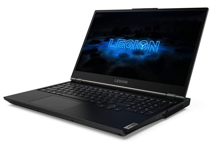Il laptop da gioco Lenovo Legion 5i da 17 pollici con processore AMD Ryzen 5 5600H, 8 GB di RAM e una scheda grafica Nvidia GeForce RTX 3050.