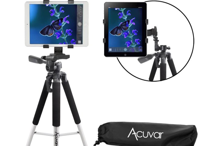 Acuvar Pro Series Aluminum Tripod with closeup of holding system.