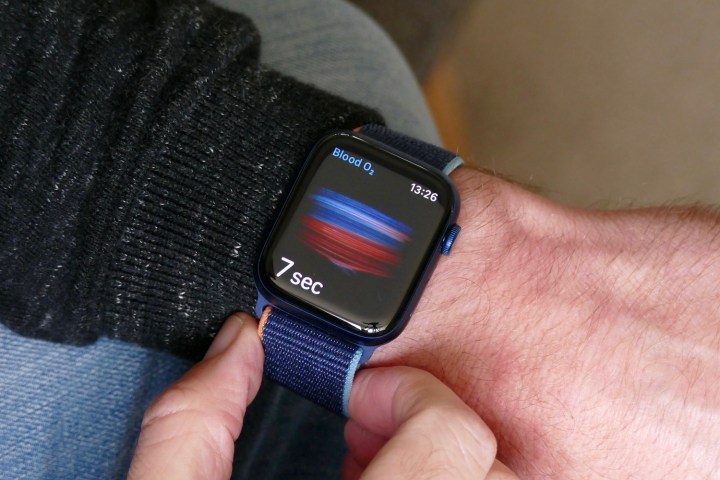 Blood-oxygen sensor on the Apple Watch Series 6.