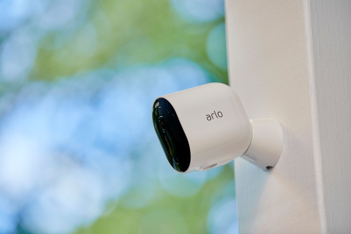 The Arlo Pro 4 installed outside.