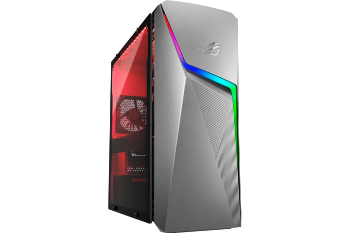 The Asus ROG Strix GL10 gaming desktop with LED accents.