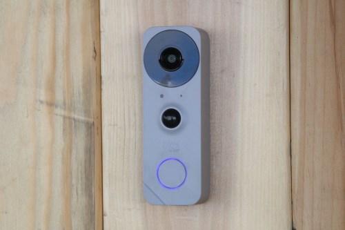 Photo of the doorbell on the wall.
