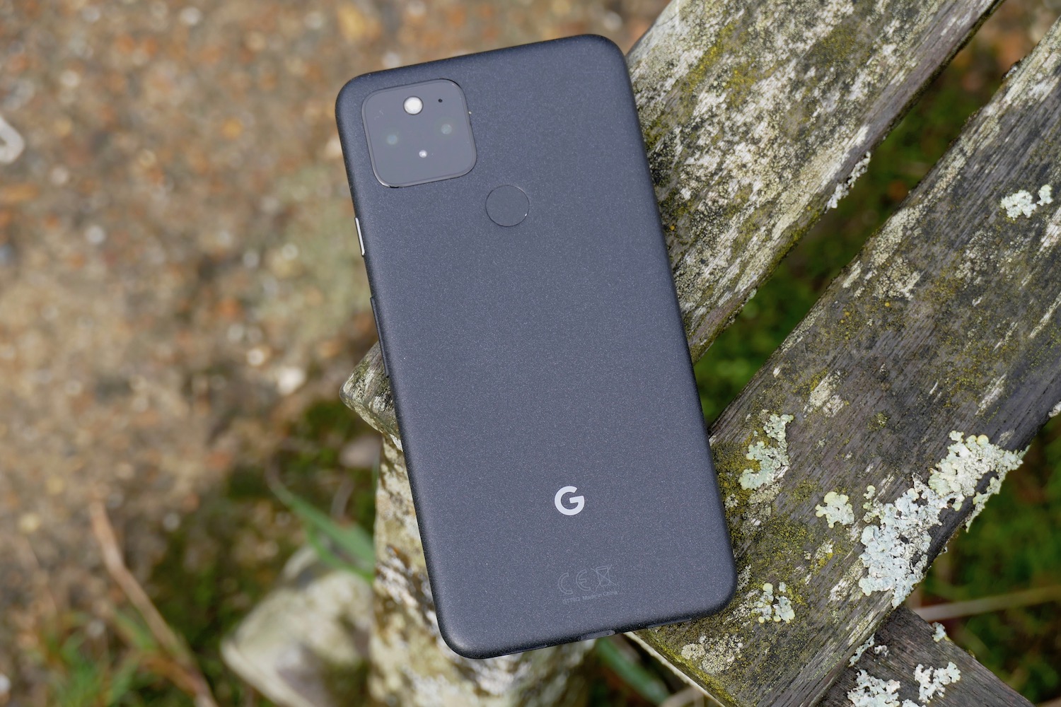The Google Pixel 5's rear casing, in black.