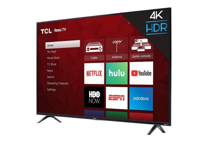 Smart Roku TV 4K TCL Serie Clase 4 sobre fondo blanco.