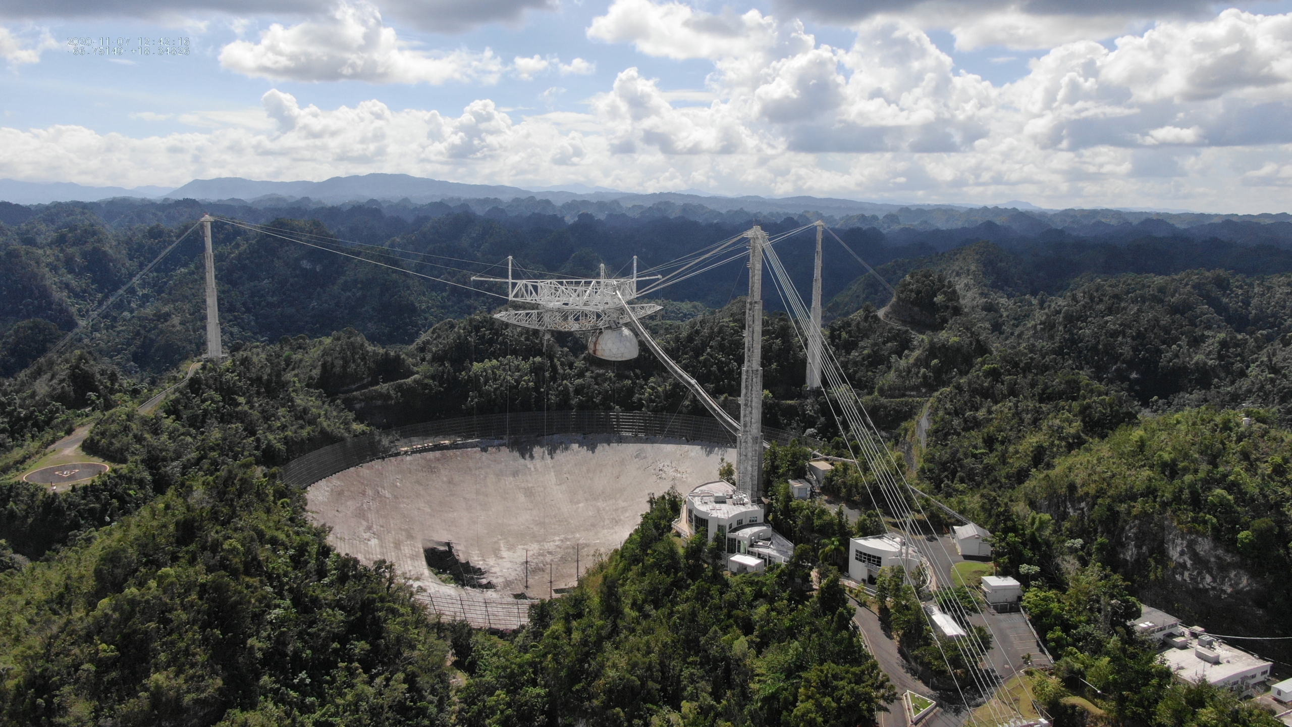Arecibo Observatory's 305-meter telescope in November of 2020.