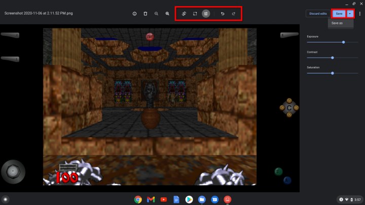 Editing a screenshot on a Chromebook.