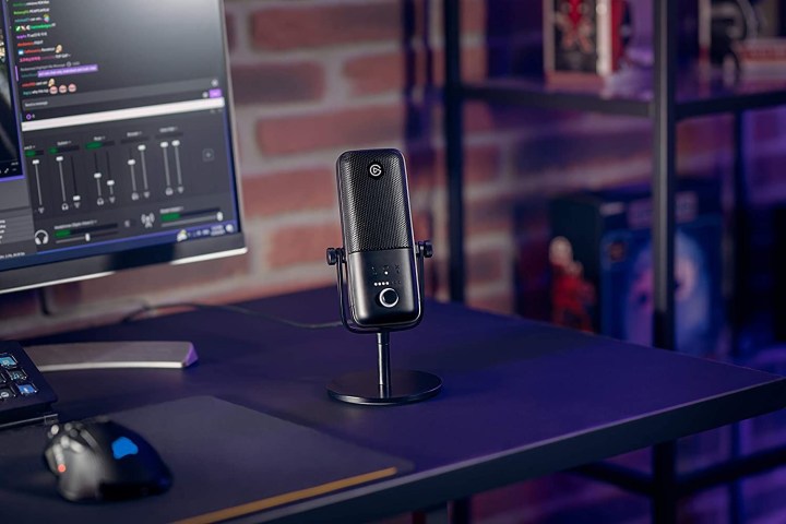 Elgato Wave 3 microphone on a desk.
