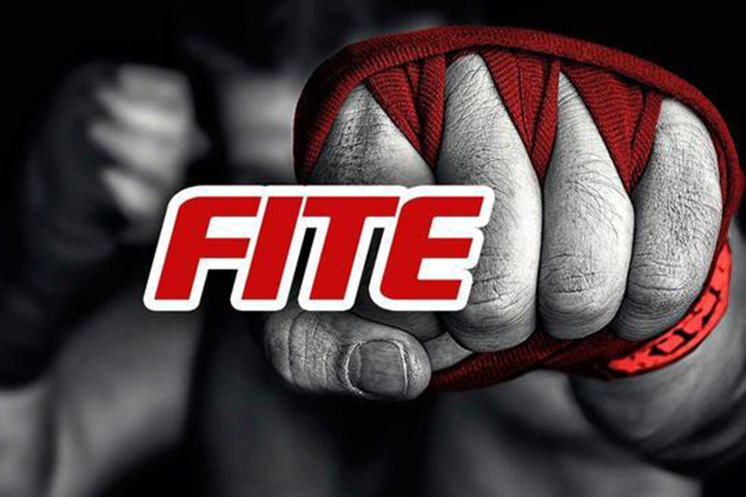 O logotipo da FITE TV com um punho fechado ao fundo.