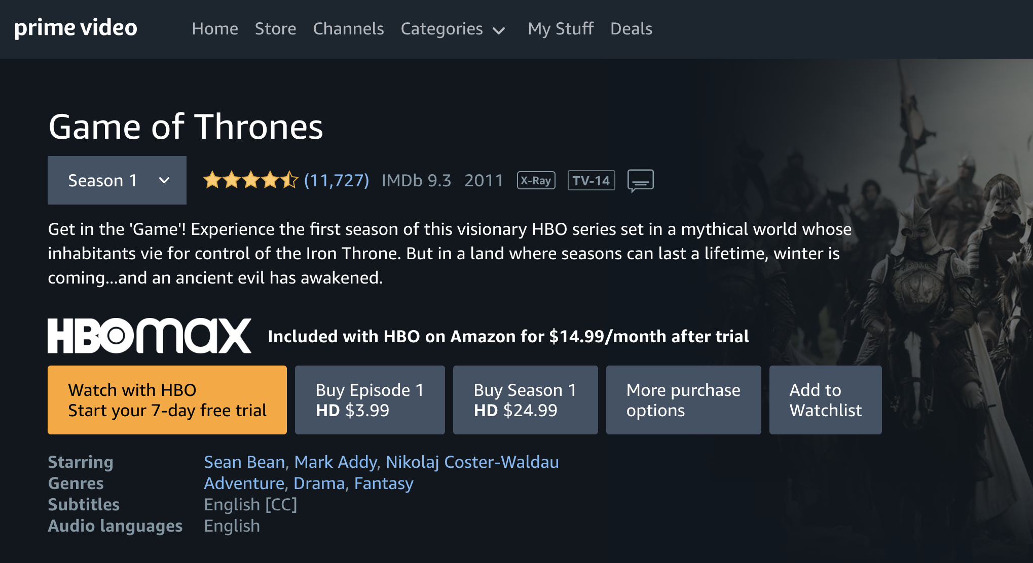 Watch Game of Thrones Online Streaming