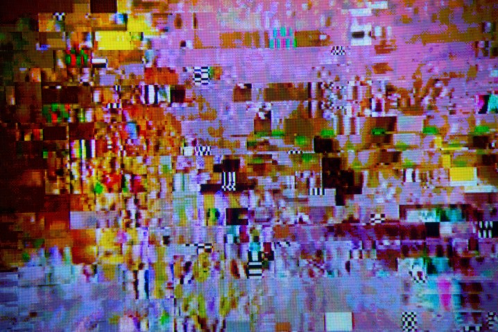 Pixels on a TV.