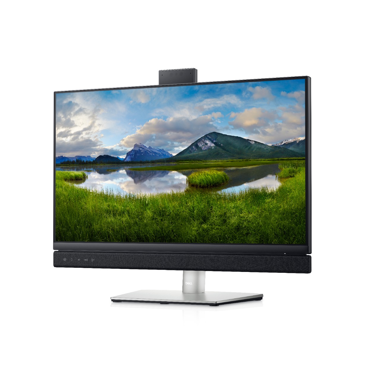 dell refreshes ultrasharp monitors ces 2021 24 video conferencing monitor front right angle screen fill 2