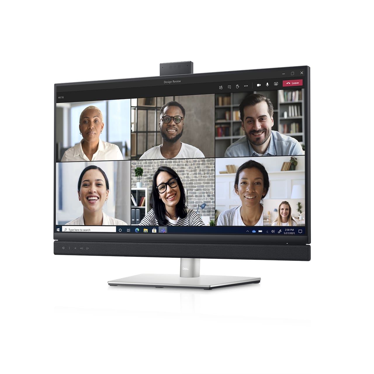 dell refreshes ultrasharp monitors ces 2021 27 video conferencing monitor front right angle screen fill 1