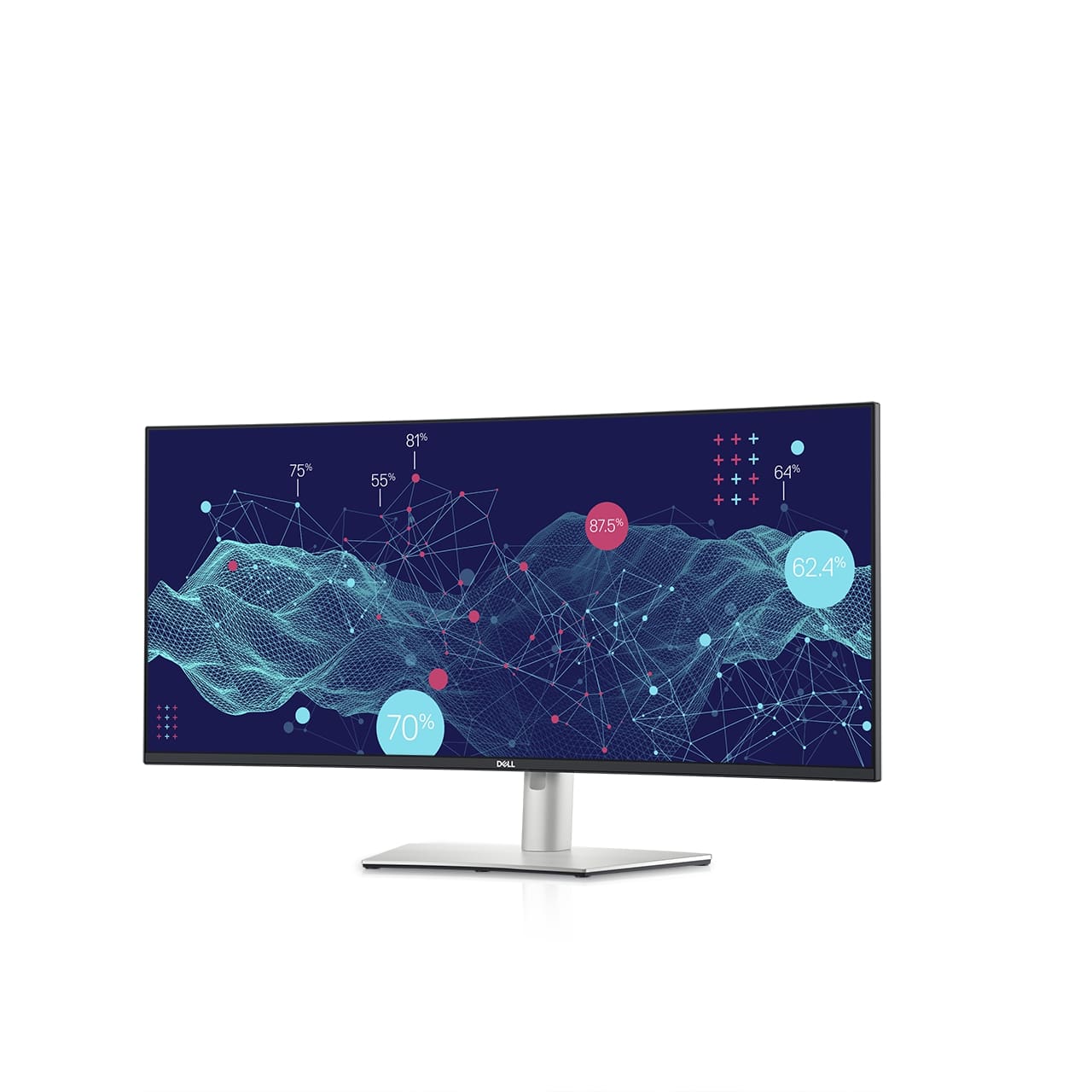 dell refreshes ultrasharp monitors ces 2021 38 curved usb c hub monitor left facing