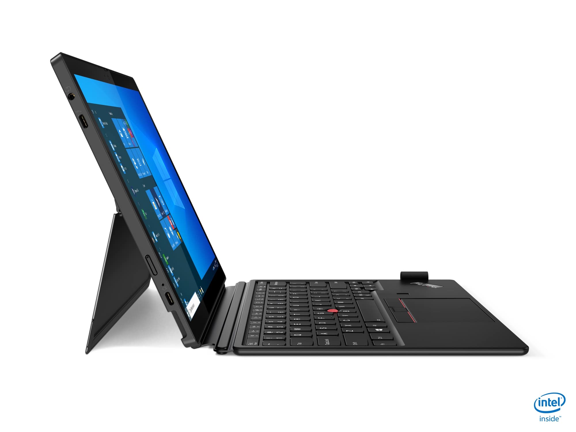 lenovo thinkpad x12 takes on microsoft surface ces 2021 11 with kb tour right side profile