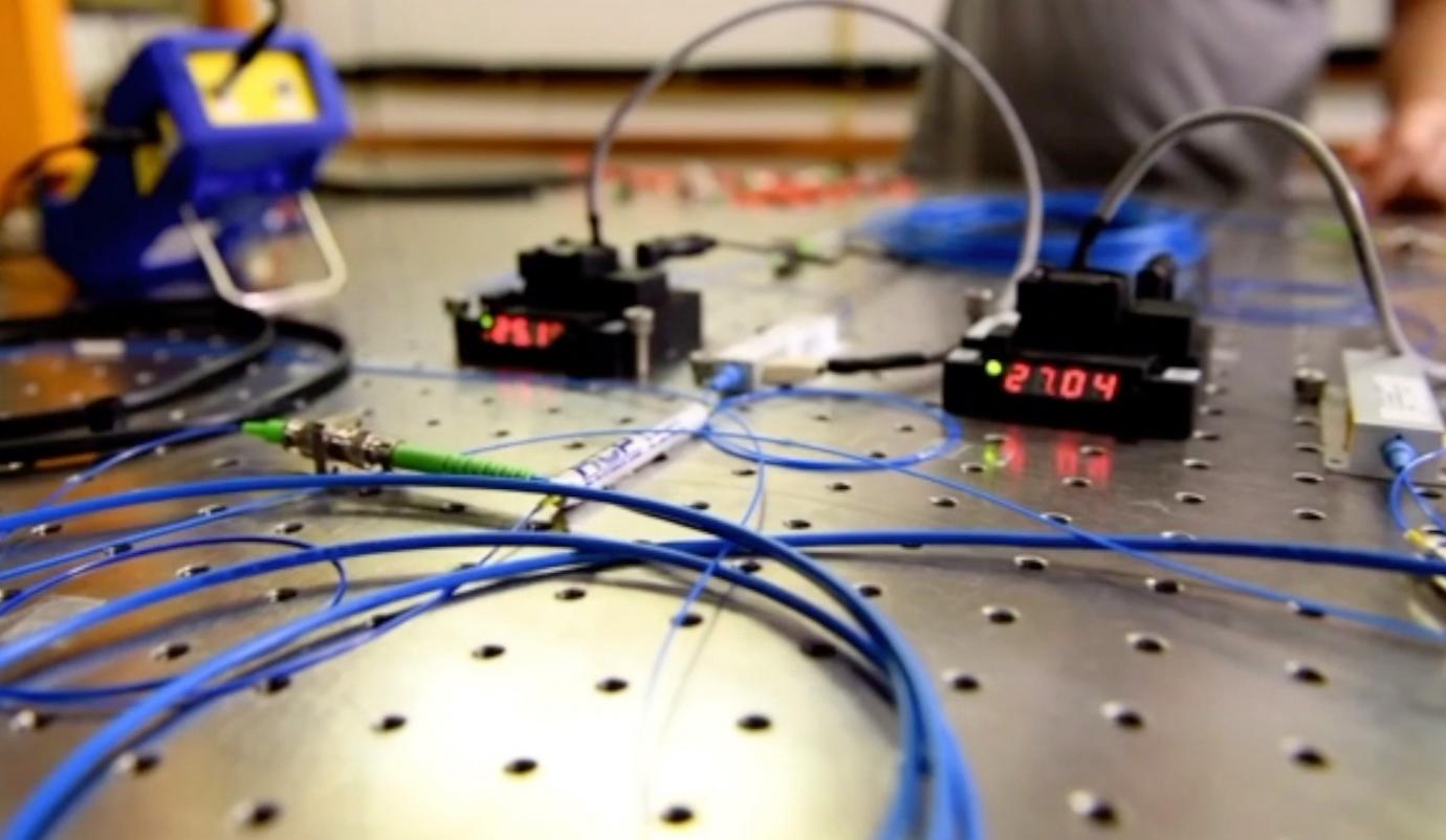 In a demonstration of high-fidelity quantum teleportation at the Fermilab Quantum Network, fiber-optic cables connect off-the-shelf devices (shown above), as well as state-of-the-art R&D devices.