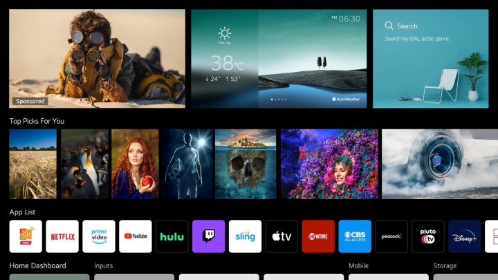 LG WebOS 6.0 Home Screen