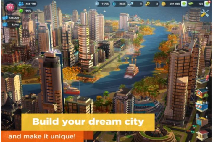 SimCity Buildit screenshot on iPad Pro.