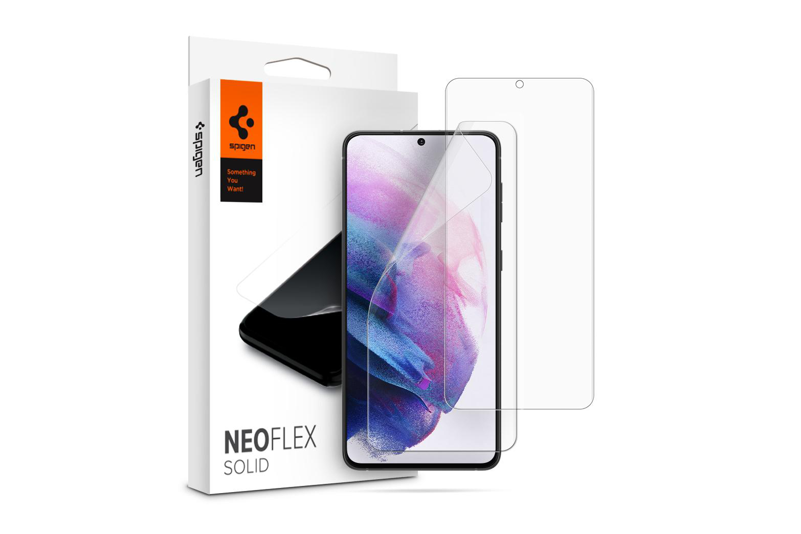 Samsung Galaxy S21 Ultra için Spigen Neo Flex Solid Ekran Koruyucu.